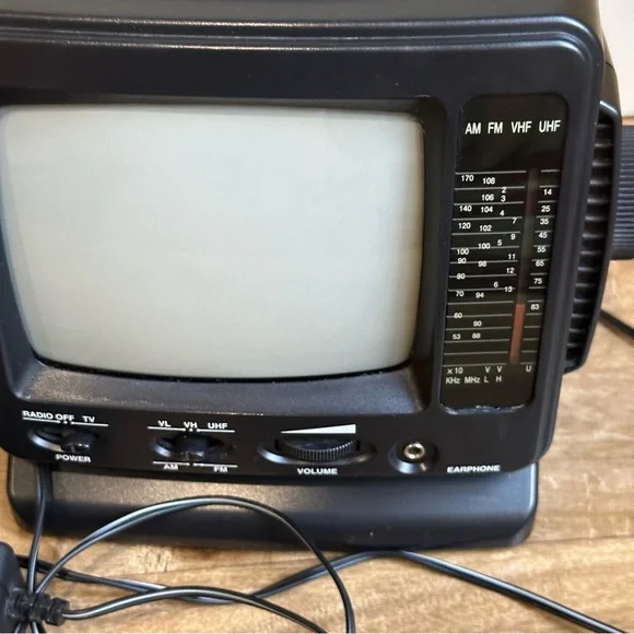 Portable Black TV Radio Combo